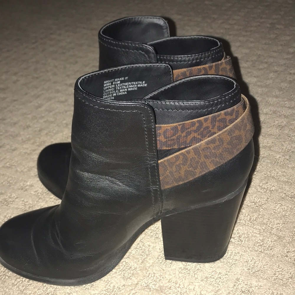 Black Boots 4 in Heels with animal print detail
